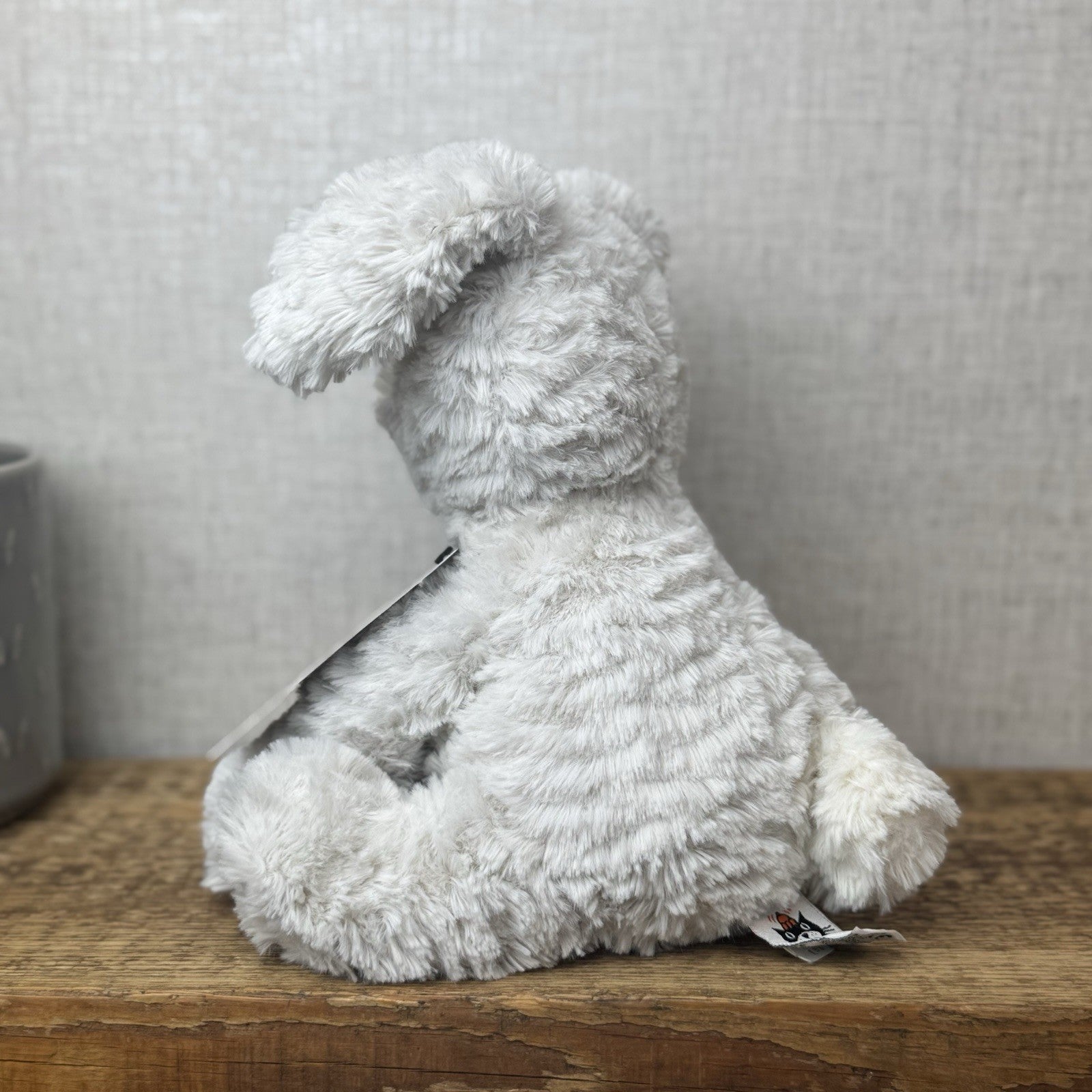 Jellycat Medium Fuddlewuddle Grey Bunny Rabbit - Texture Sitting Bunny 9” Rare