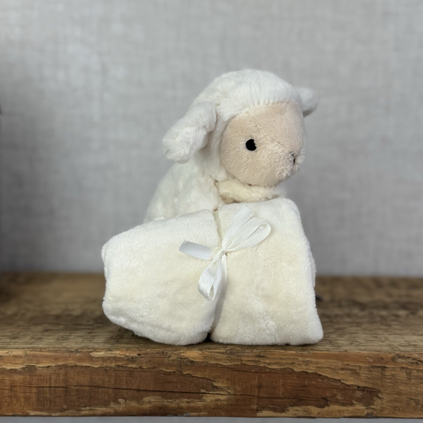Jellycat Bashful Lamb Soother - Sheep Comfort Blanket Cream Unisex NWOT 