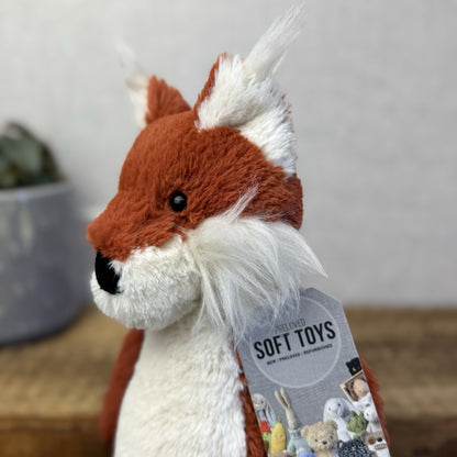 Jellycat Medium Bashful Red Fox - First Edition Fox Beanie Plush Retired 12”