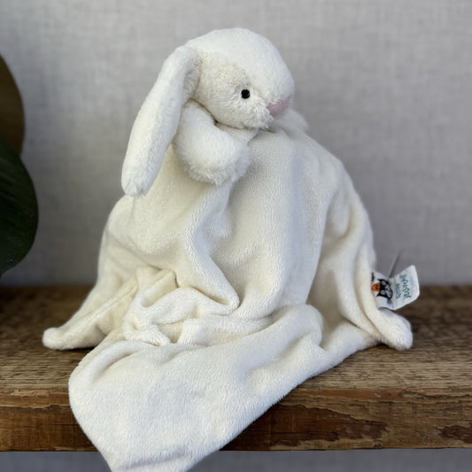 Jellycat The Little White Company Lovey - Cream Bunny Comforter Square Plush 12"