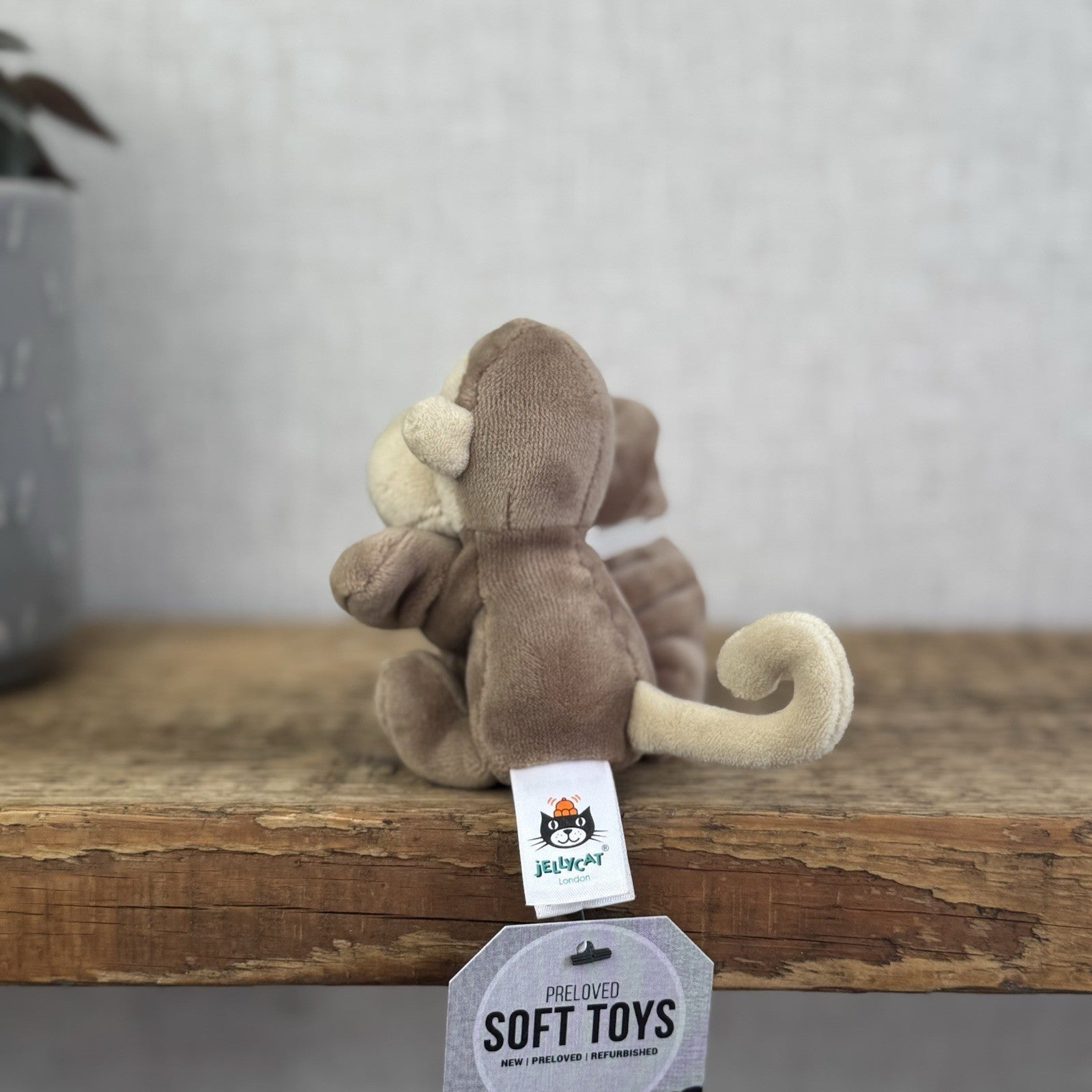 Jellycat My First Monkey Soother - Monkey Comforter Toy (no Box) Brown Velour 8”