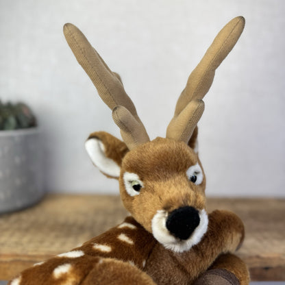 Living Nature Red Deer Stag - Laying Deer Woodland Soft Toy Plush Rare 10”