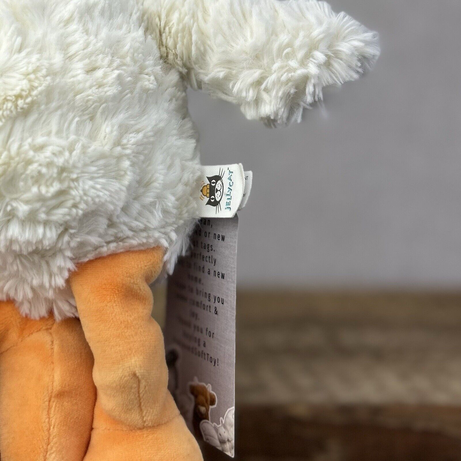 Jellycat Millyboo Duck - Small White Curly Fur Duckling Chick Small 10”