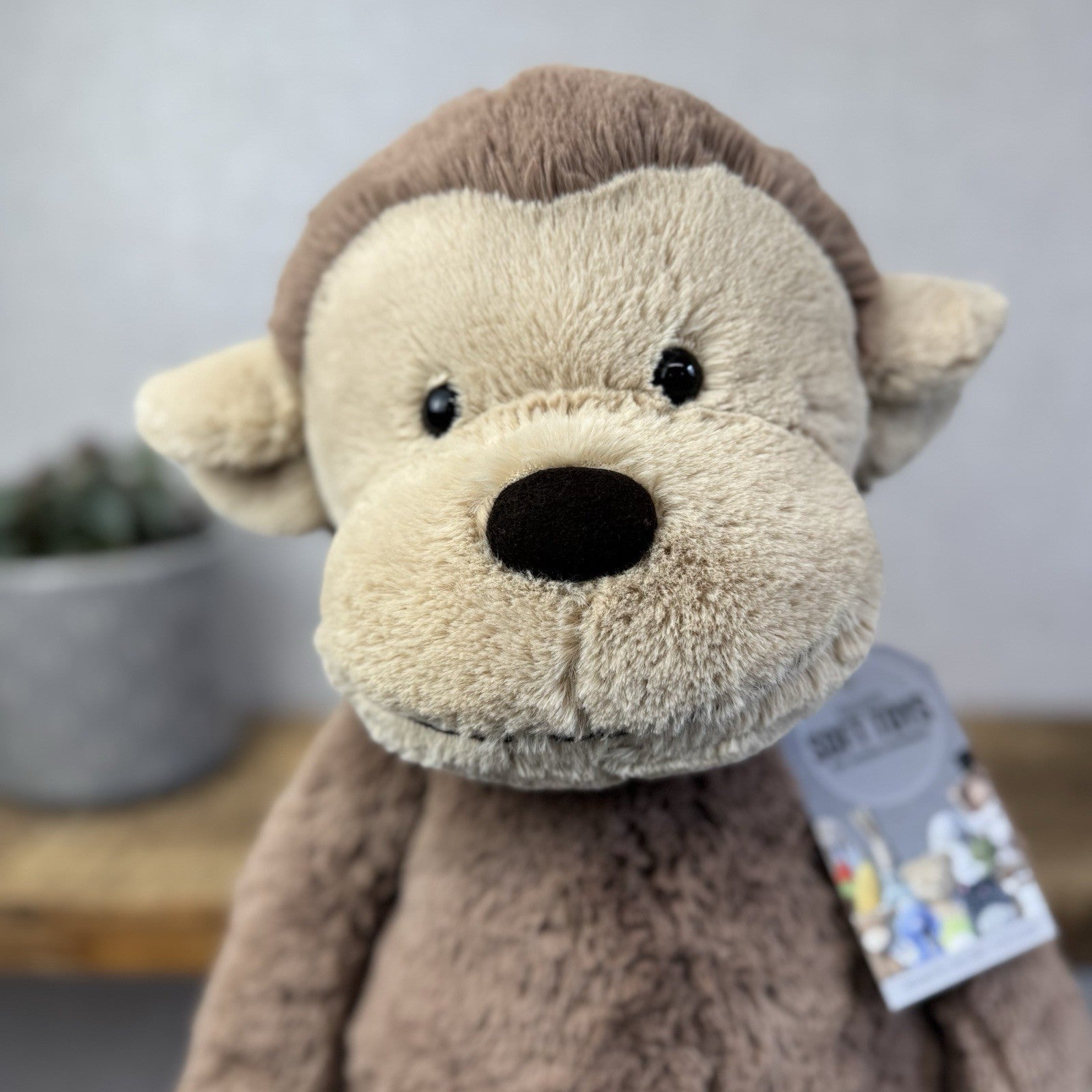 Jellycat Huge Bashful Monkey - Huge Monkey Beanie Plush Cuddle NWOT 22"