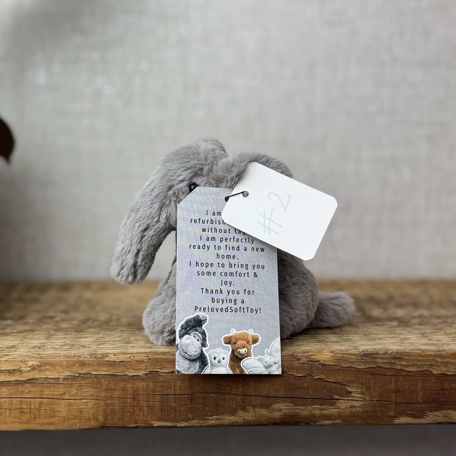Jellycat Tiny Emile Elephant Grey Baby Elephant  Tiny Plush Rare/Retired 4” (2)