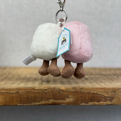 Jellycat Amuseable Pair Of Marshmallows Bag charm Keyring BNWT
