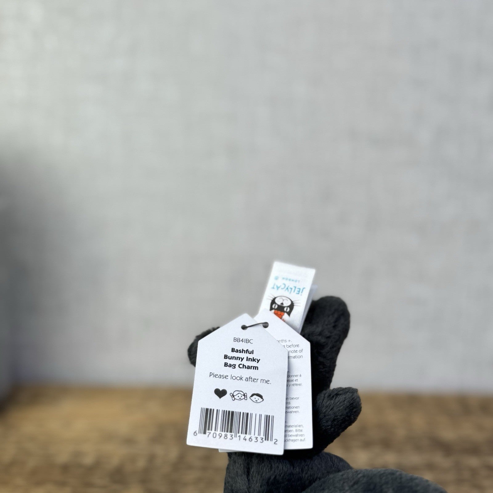 Jellycat Bashful Bunny Inky Bag Charm -Black Rabbit Keyring New With Tags Mini