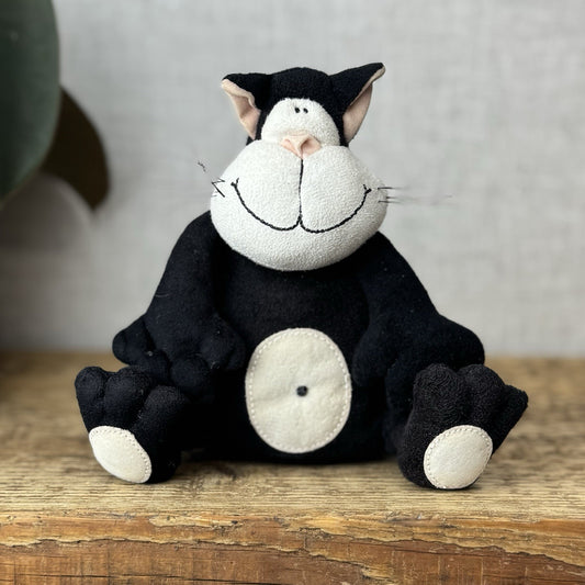Jellycat Small Bumble Cat - Small Suede Black Cat  Retired Rare Vintage Mini 6”