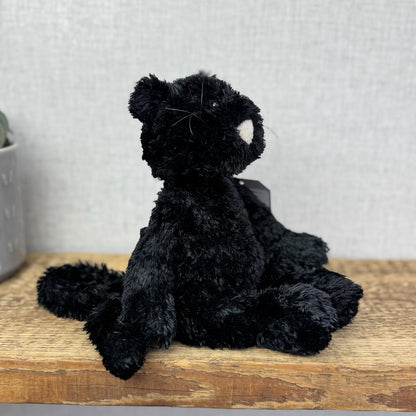 Jellycat Tumbler Cat  - Black Scruffy Bunglie Style Kitten Beanie Plush 10” NWOT