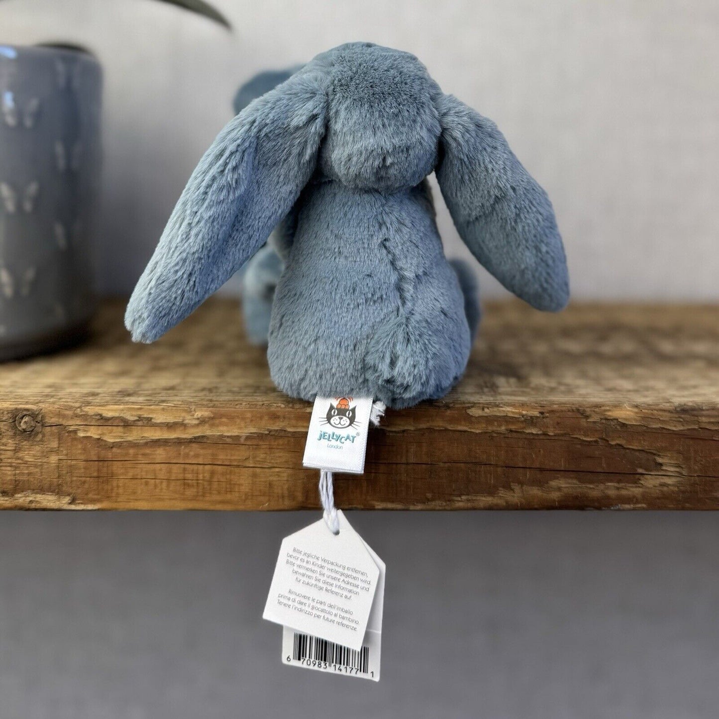 Jellycat Dusky Blue Bunny Soother - Baby Comfort Blanket Baby Dusky Blue NWOT