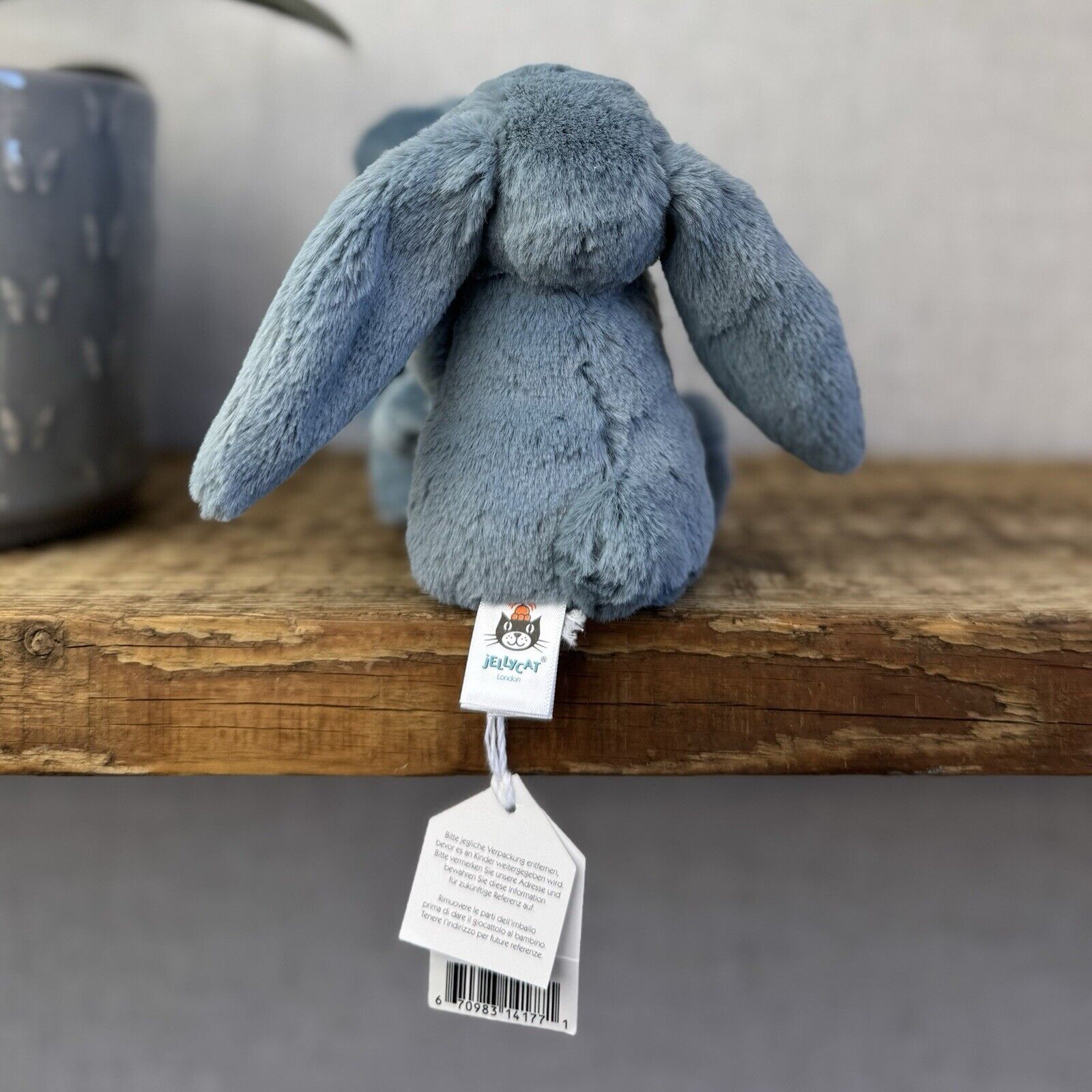 Jellycat Dusky Blue Bunny Soother - Baby Comfort Blanket Baby Dusky Blue NWOT