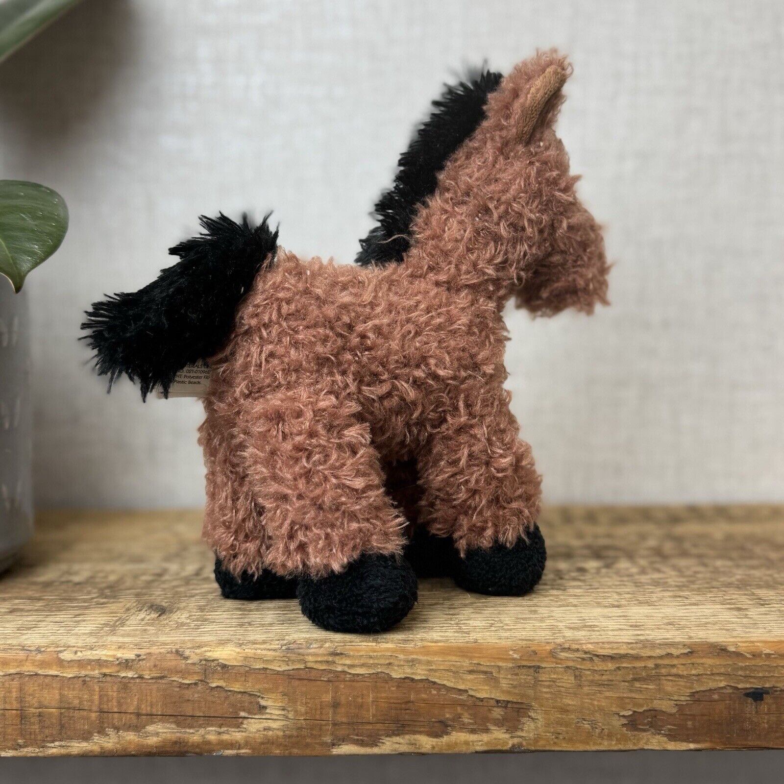 Jellycat Small Caffuffle Pony - Small Curly Hair Horse Brown Retired Rare New 7"