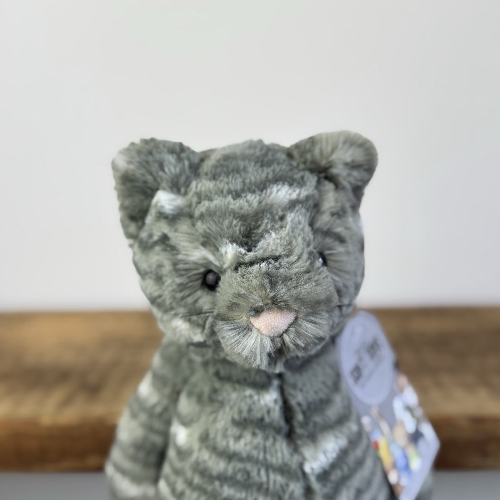 Jellycat Bashful Tabby Kitten - Grey Tabby Cat Soft Toy US Exclusive NWOT 12"