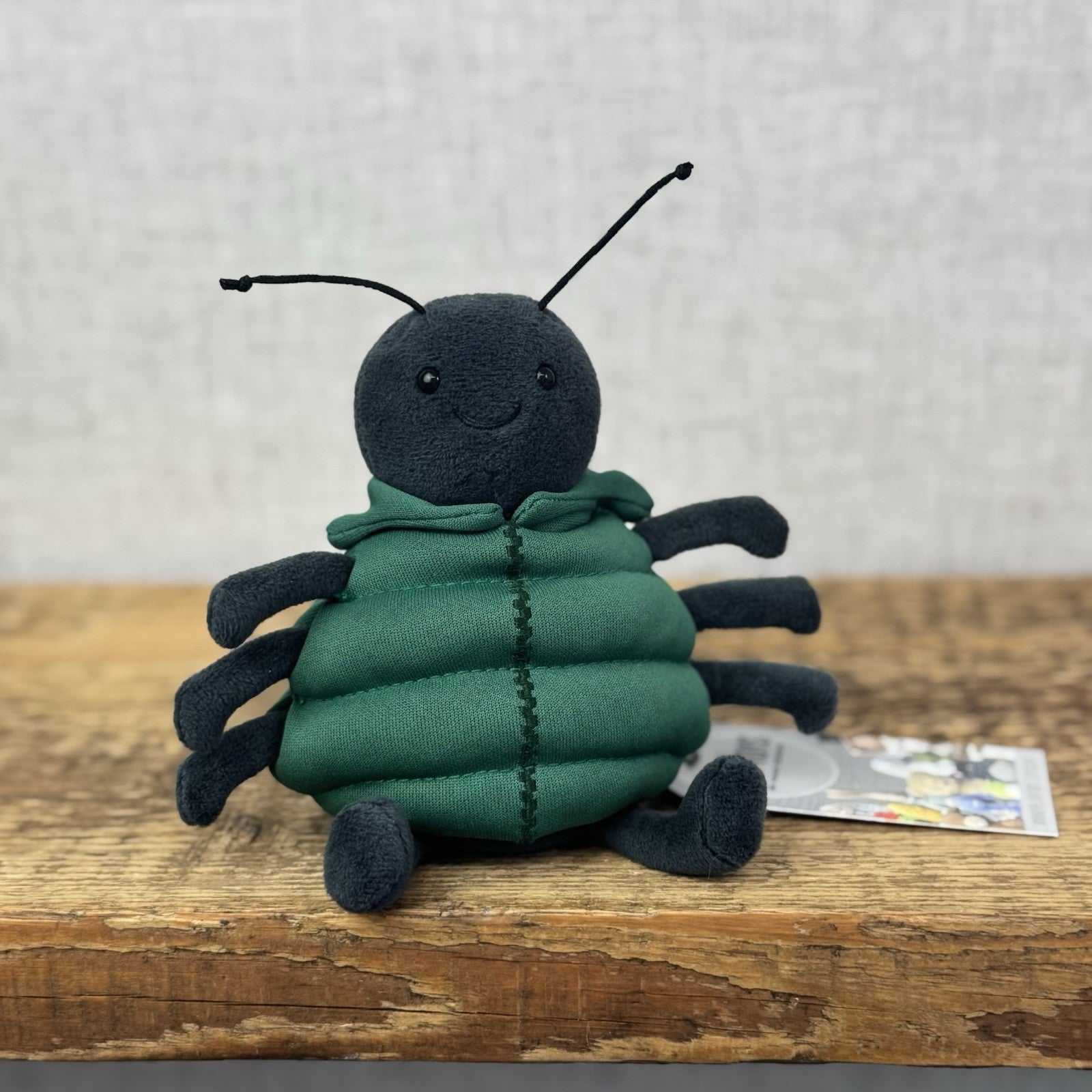 Jellycat Anorachnid Spider Black Spider Green Jacket Retired Cute Jellycat 5"