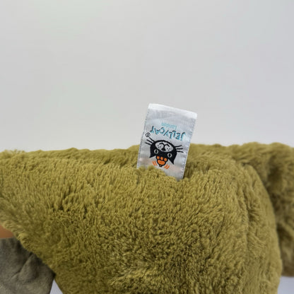Jellycat Large Bashful Dinosaur - Large Olive Green Dinosaur Retired Rare 16"