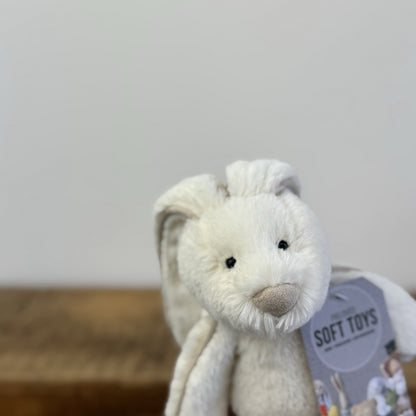 Jellycat Small Piper Bunny - White Retired Small Piped Bunny Rare NWOT 8"