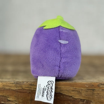 Squishmallow Squishville - Glena Eggplant - Aubergine Soft Toy Purple Mini 2"