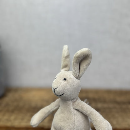 Jellycat Tiny Baby Slackajack Bunny - Tiny Beige Vintage Mini Plush 7”