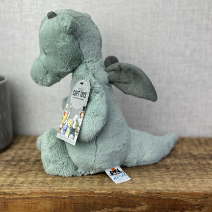 Jellycat Medium Bashful Dragon - Light Green/sage Dragon Soft Toy NWOT
