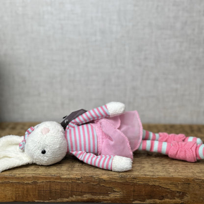 Jellycat Jazy Jiver Cream Bunny - Small Bunny Striped Ballerina Small Retired 8"