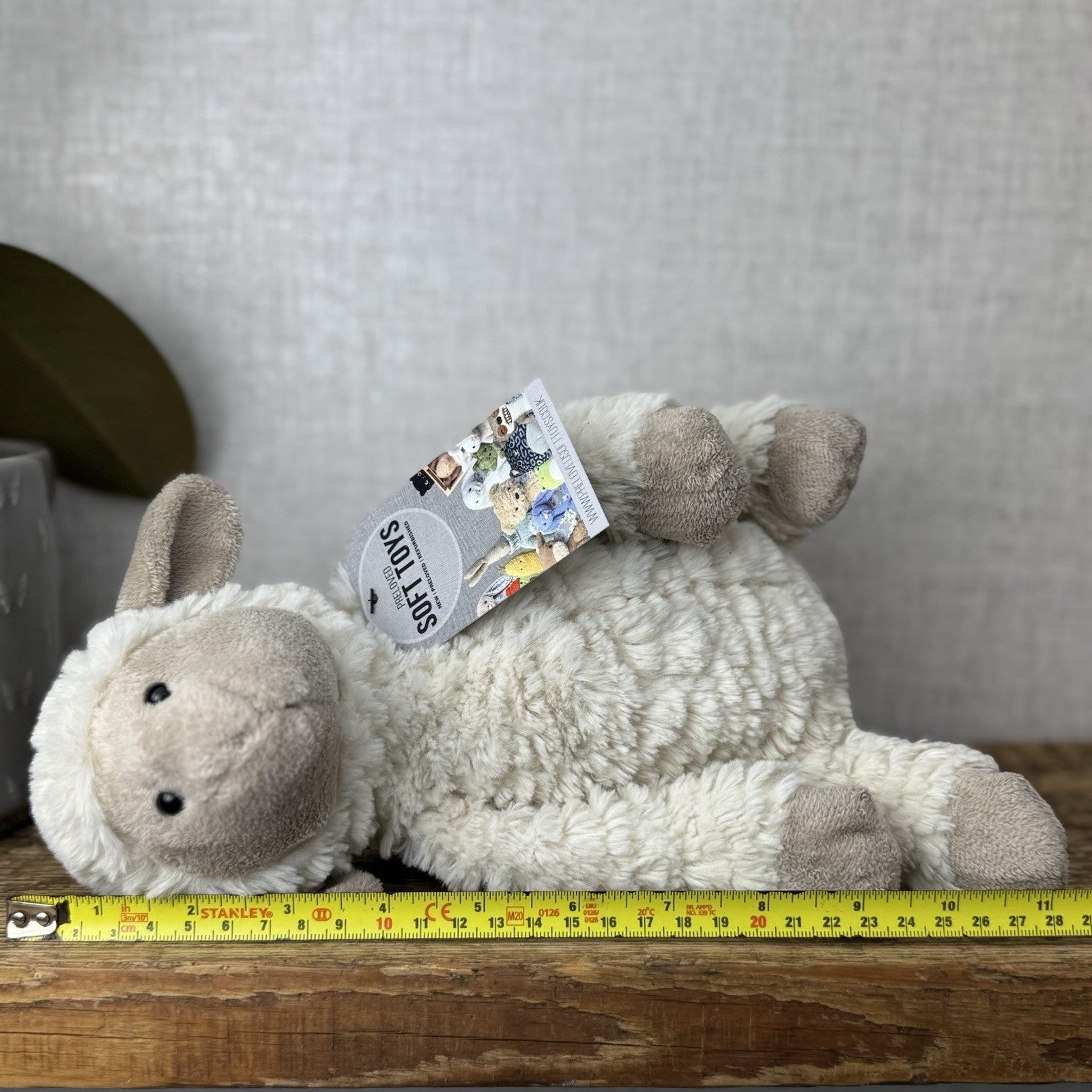 Jellycat Medium Fuddles Sheep Lamb Textured Lamb Soft Toy Beanie 12"