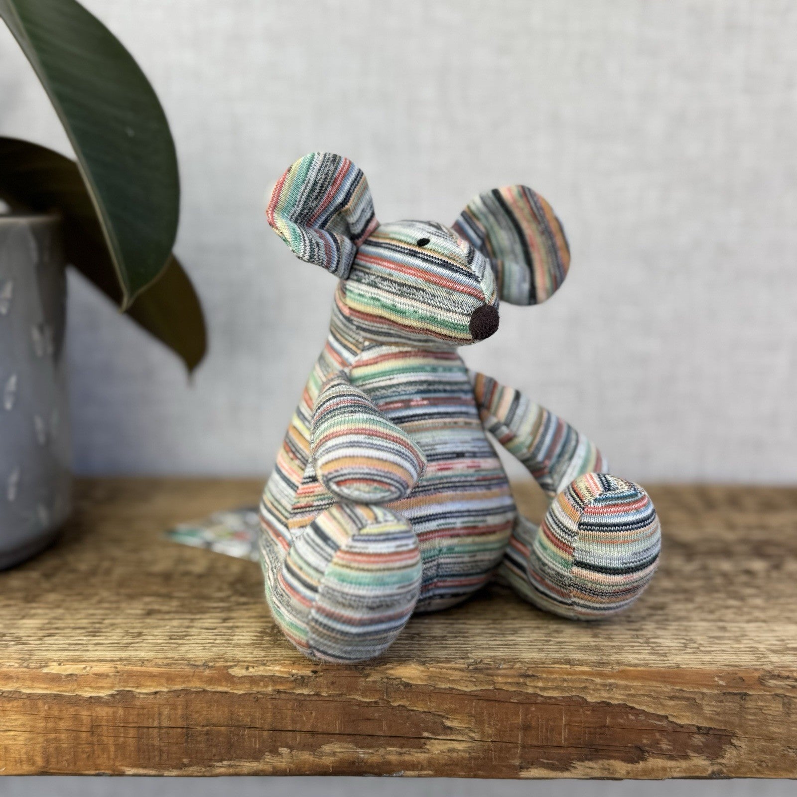 Muji Yarn Mouse - Recycled Yarn Mouse Beanie (Jellycat Collab) Small Mouse 5”
