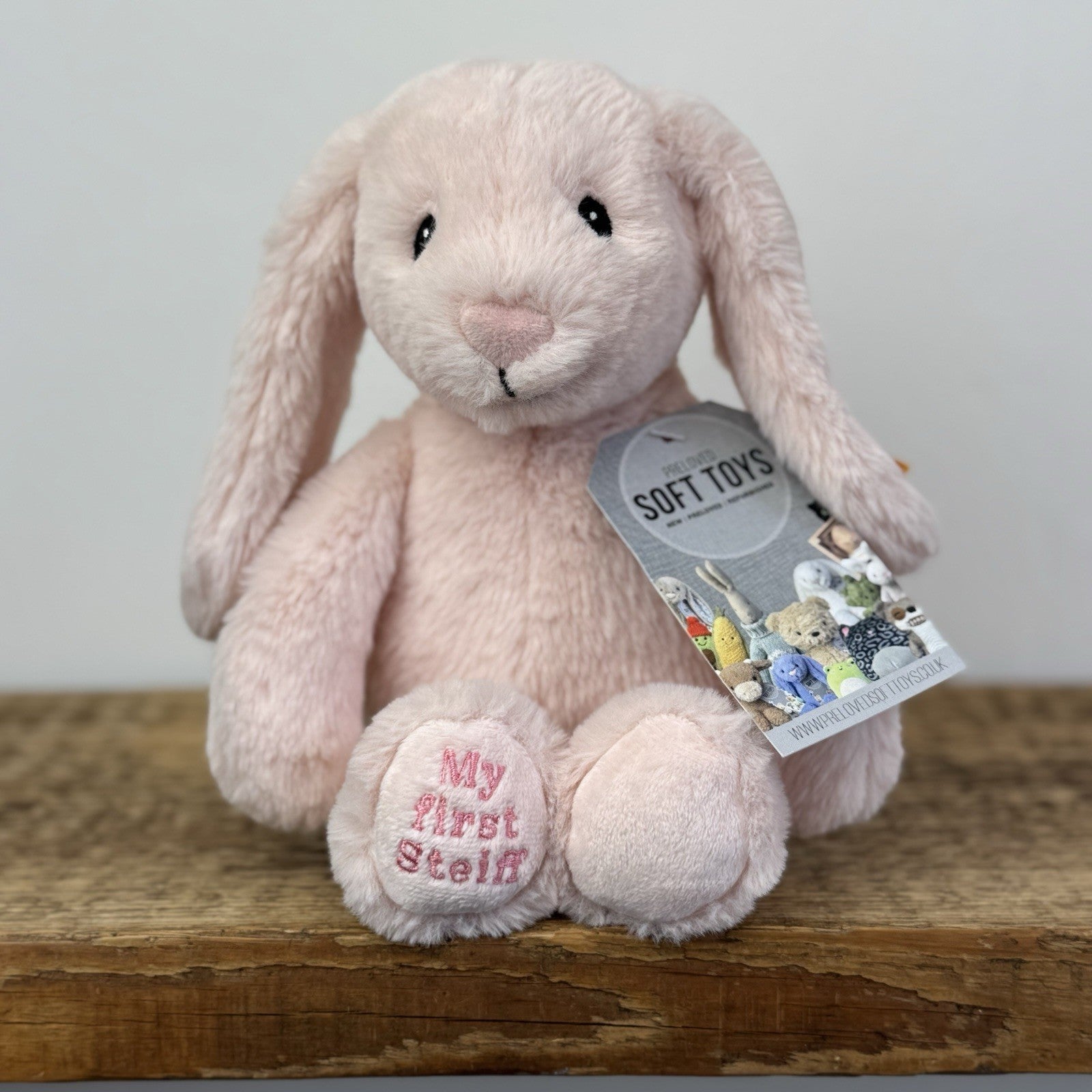 My First Steiff Hoppie Rabbit - Pink Beanie Super Soft Bunny NWOT - 2359