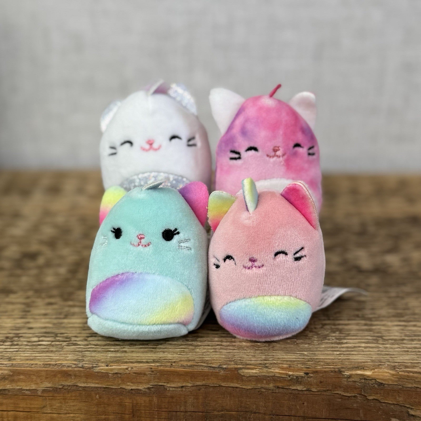 Squishmallow Squishville - (Caticorn Squad Unicorn Cat x4 Pink/Purple Bundle
