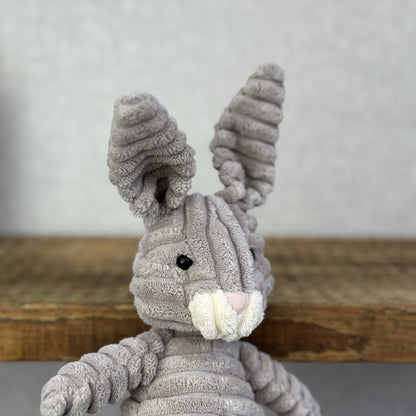 Jellycat Small Cordy Roy Hare - Beige/Grey Ribbed Rabbit Plush 12” (flawed)