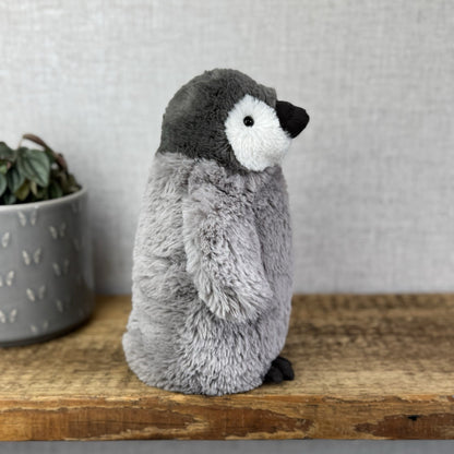 Jellycat Percy Penguin Medium Soft Plush Toy -  Grey Fluffy Penguin Plush 10"