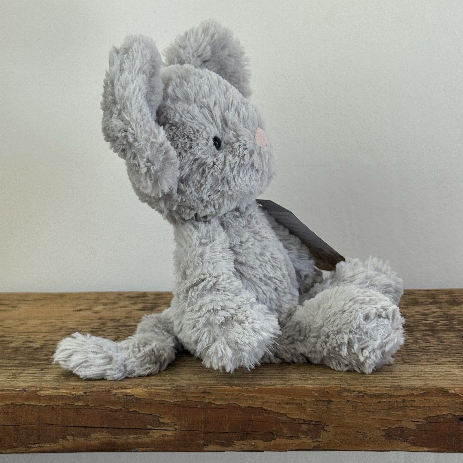 Jellycat Iggle Sguiggle Mouse - Small Grey Textured Mouse Soft Toy Retired 9”