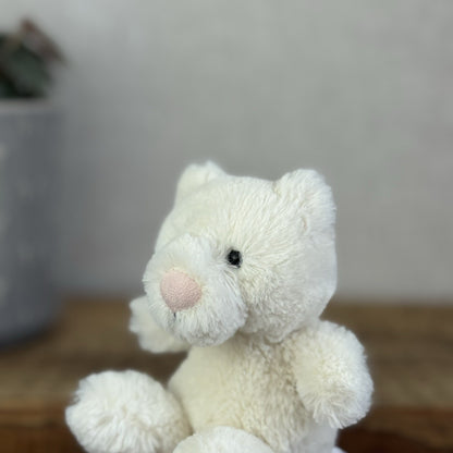 Jellycat Baby Poppet Cream Cat - Tiny Cream Mini Cat Kitten Soft Toy 4"