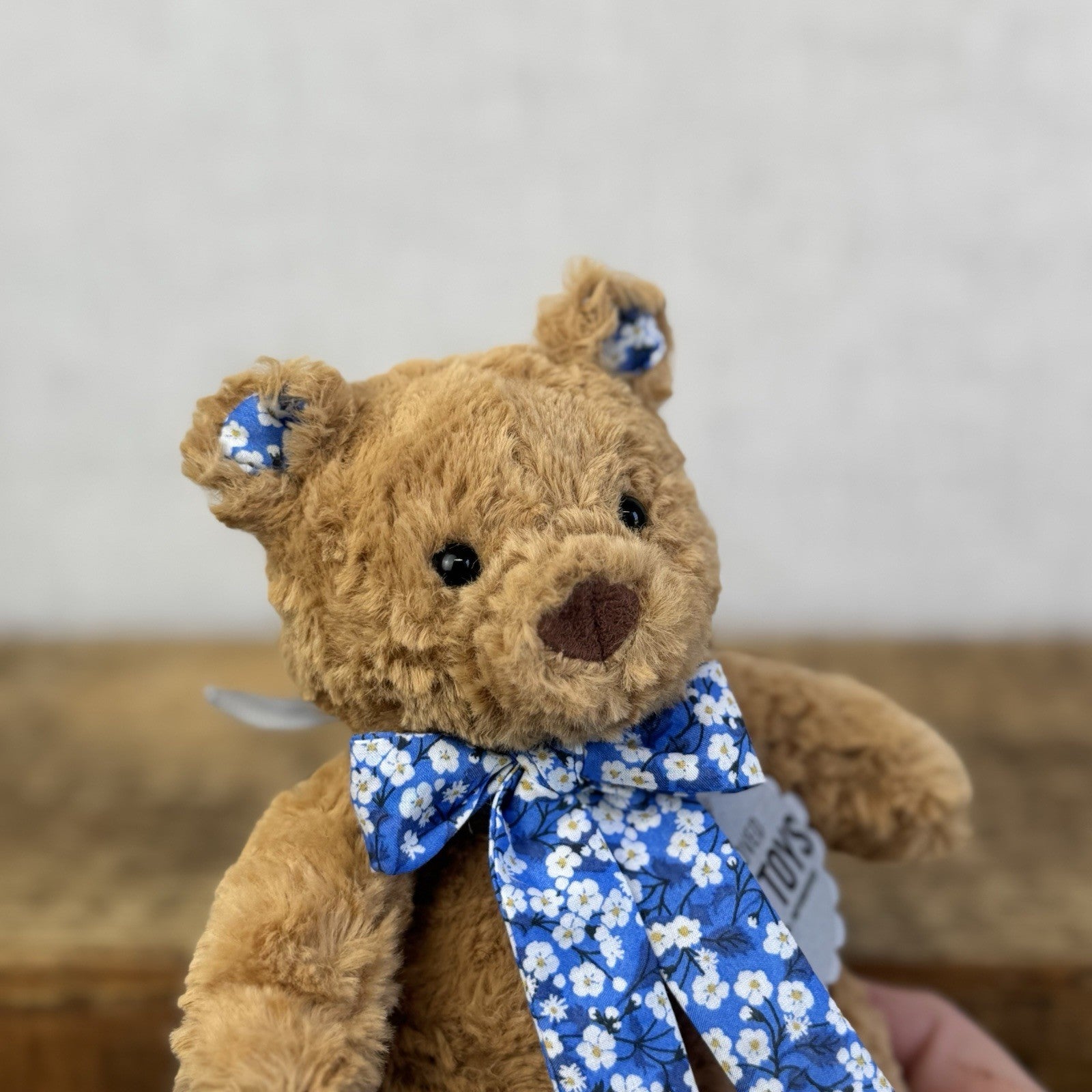 Custom/Bespoke Tiny Bartholemew Bear - Ditsy Blue Blossom Made With Liberty 