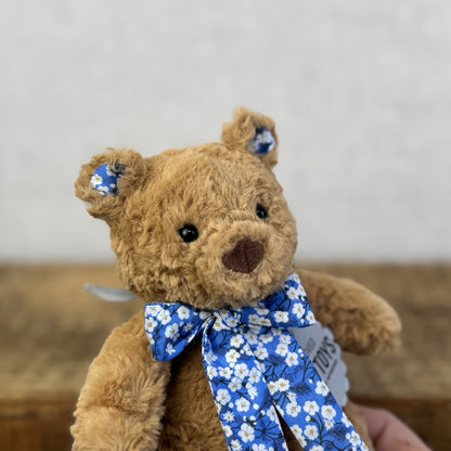 Custom/Bespoke Tiny Bartholemew Bear - Ditsy Blue Blossom Made With Liberty 