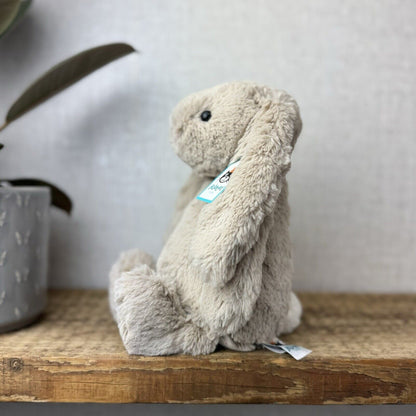Jellycat Medium Bashful Beige Bunny - Light Brown Bunny Soft Toy Beanie 12” (1)