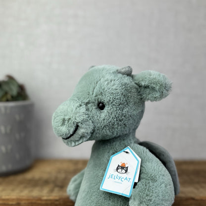 Jellycat Medium Bashful Dragon - Light Green/sage Dragon Soft Toy With Tags