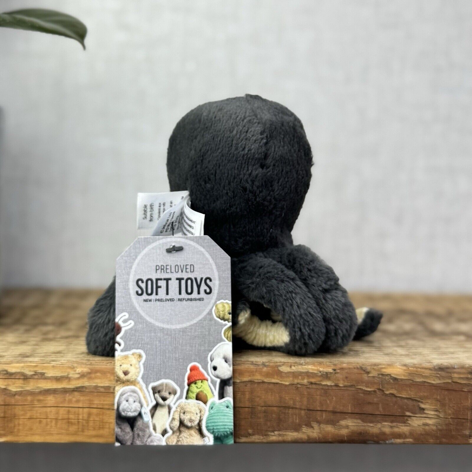 Jellycat Baby Inky Octopus - Tiny Black Octopus - Small Octopus Beanie 5" (2)