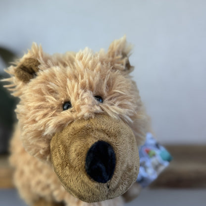 Jellycat Medium Grizzly Bear Rare Truffles Cushion Floppy Beanie Bear Brown 14”