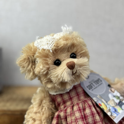 Bukowski Bears - Red/white Plaid Dress - Small Beanie Barbara Bukowski Tan Bear 