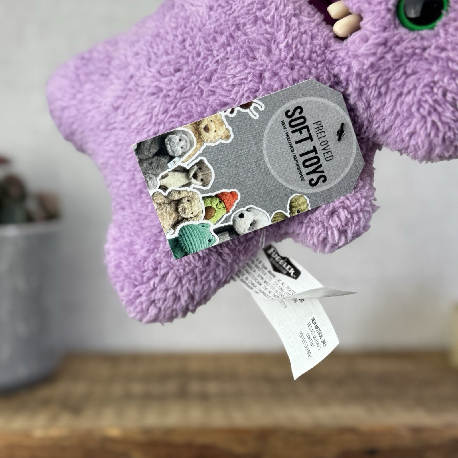 Fuggler Gap Tooth - Lilac Snuggler Fuggler Funny Ugly Monster Soft Toy Retired 