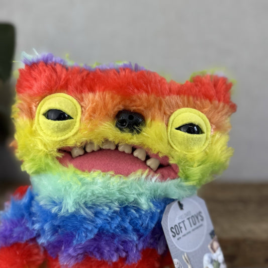 Fuggler Fart Face Fuggler - Wide Eyed Weirdo Rainbow Fuggler Cute Snuggler Plush