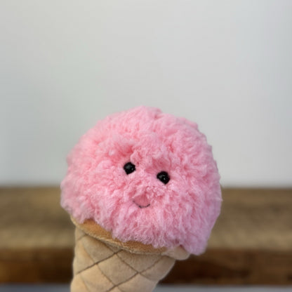 Jellycat Strawberry Ice Cream- Irresistible Ice Cream - Food Play Toy 7”