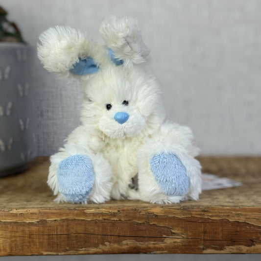 Blue Nose Friends #43 Snowdrop - Mini Fluffy Bunny Plush Beanie 5"