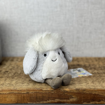 Jellycat Amuseabean Sheepdog  - Small Grey Beanie Dog Soft Toy Retired NWOT 5”