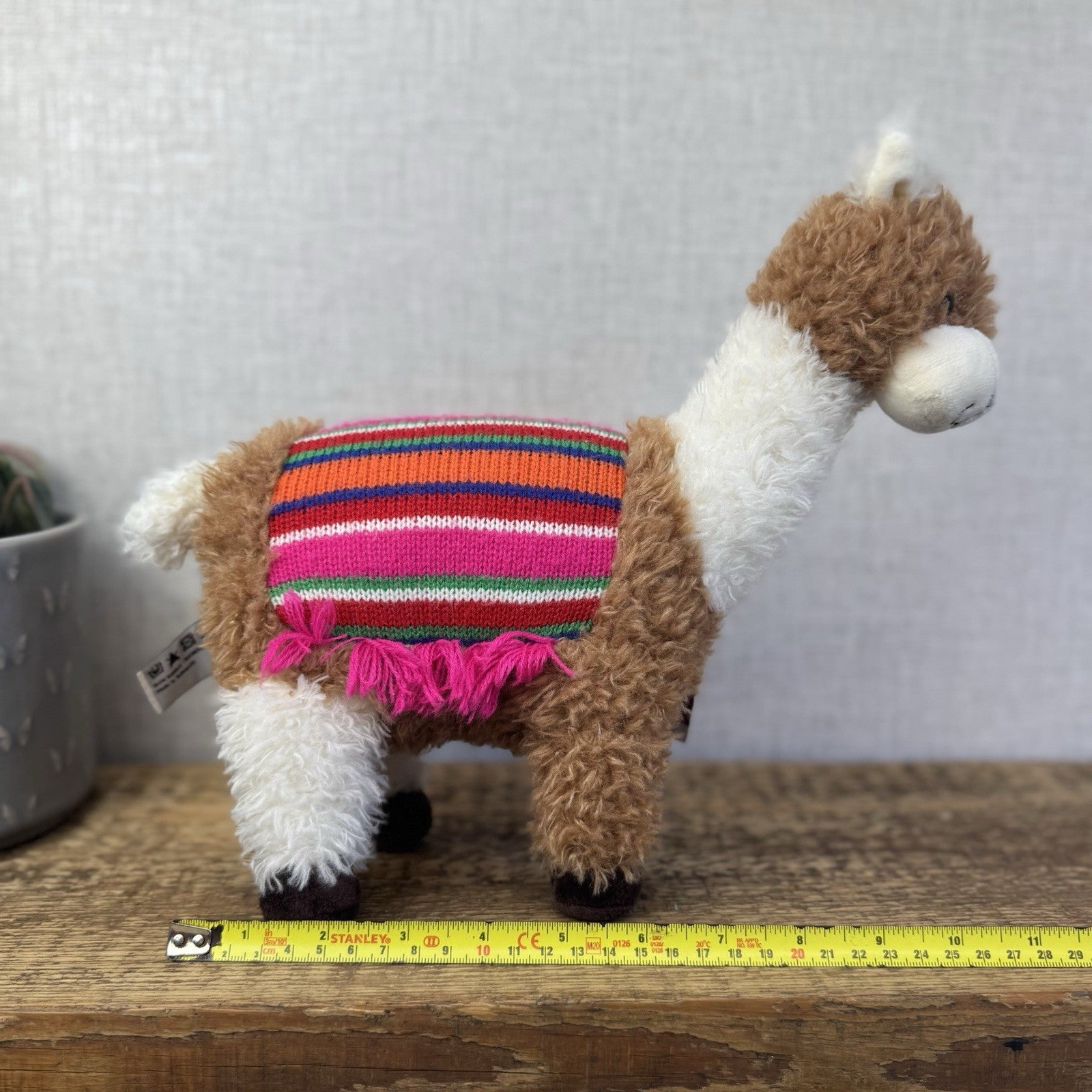 John Lewix X Jellycat Poncho Llama - Curly LLama Beanie Soft Toy Medium 12"