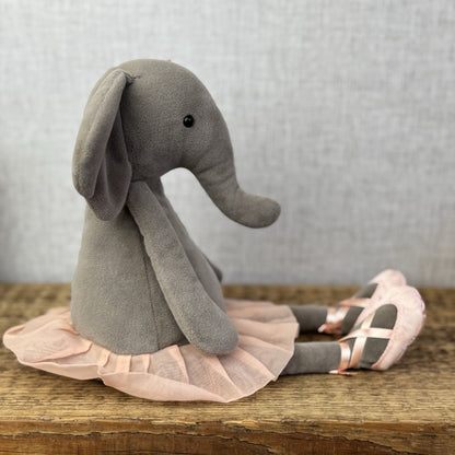 Jellycat Dancing Darcy Elephant - Medium Grey Elephant - Ballet Tutu Plush 12”