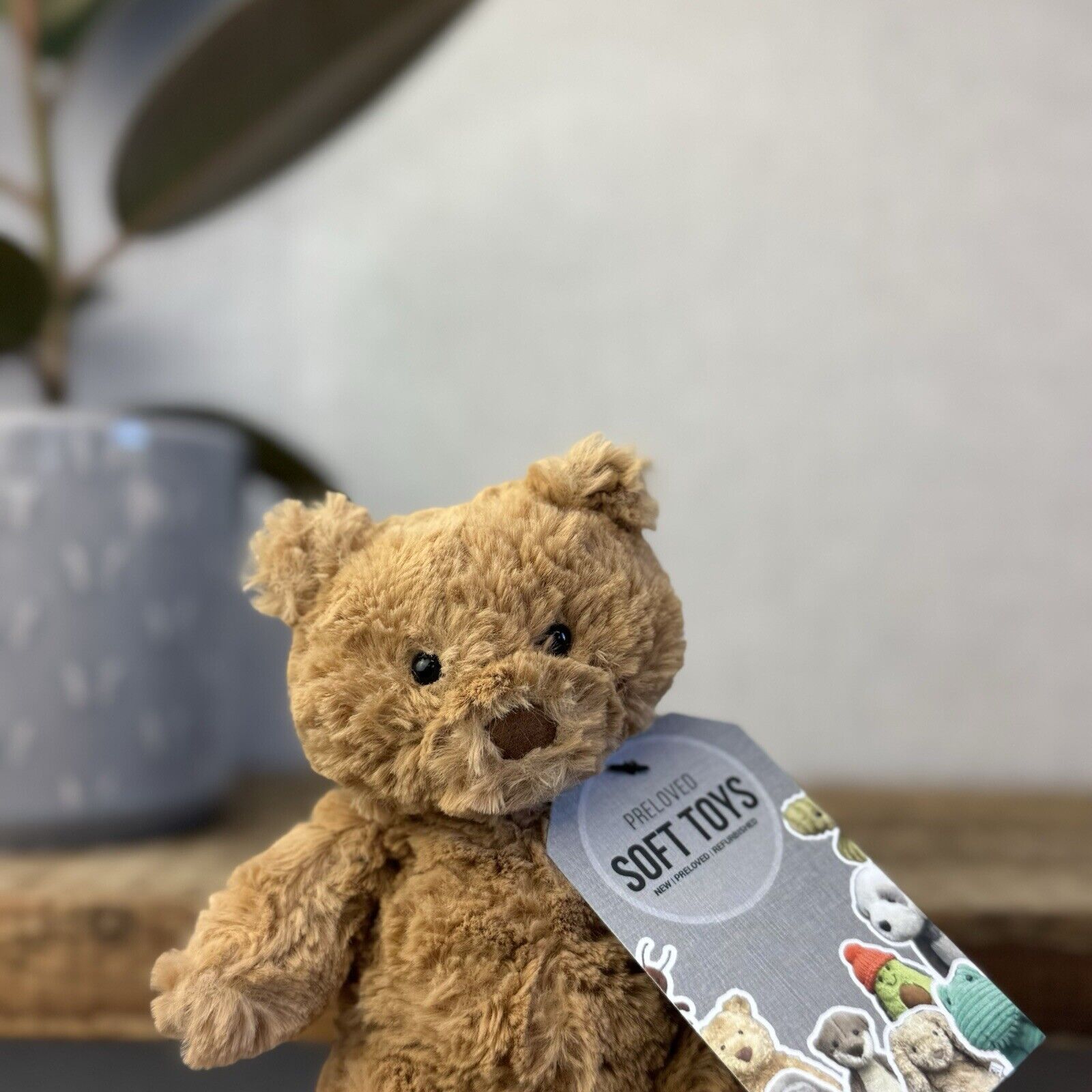 Jellycat Tiny Bartholemew Bear - Tiny Bear Jellycat Beanie Light Brown 7"