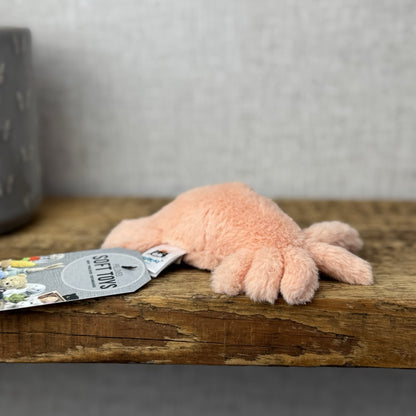 Jellycat Tiny Fluffy Crab - Mini Peach/Pink Crab Soft Toy New Condition 4"