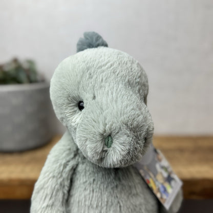 Jellycat Medium Puffles Dinosaur - Soft Light Green Super Soft Dino Plush 12"