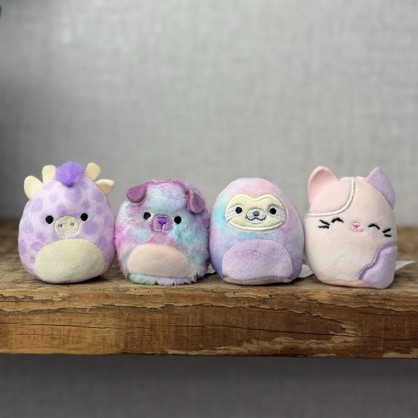 Squishmallow Squishville - Purple Pals Squad - Carlota, Patrick, Bashira & Jazzy